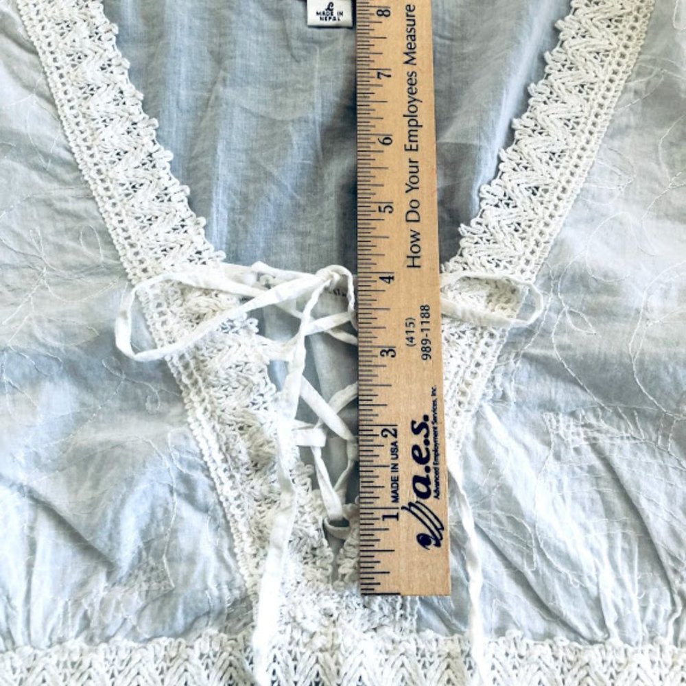 ANCHOR BLUE White cotton long sleeve top L NWOT - Picture 14 of 15